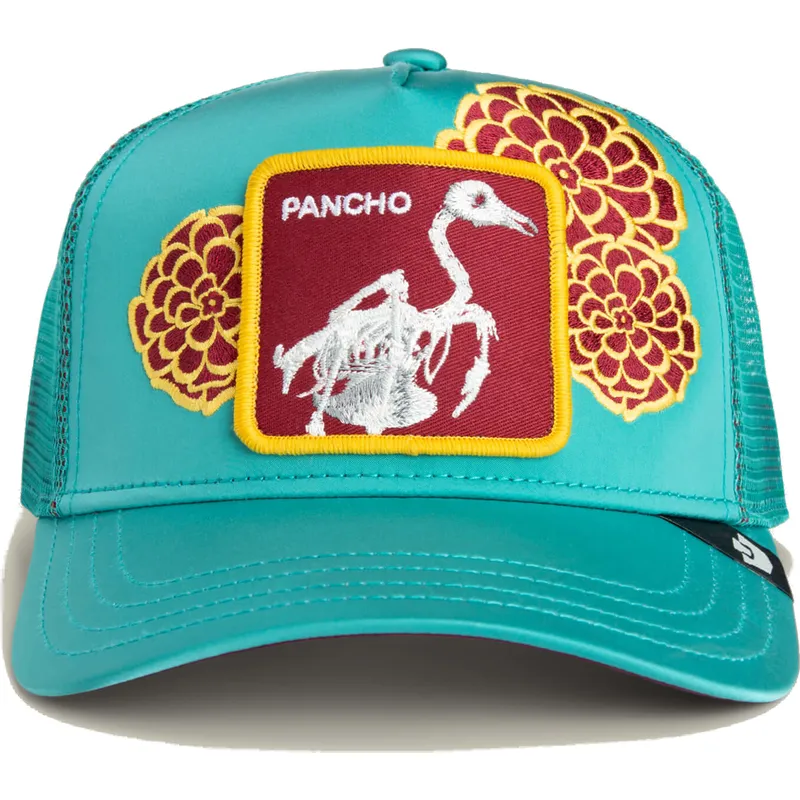 petten-gebogen-blauw-snapback-dia-pancho-dia-van-los-muertos-the-farm-van-goorin-bros