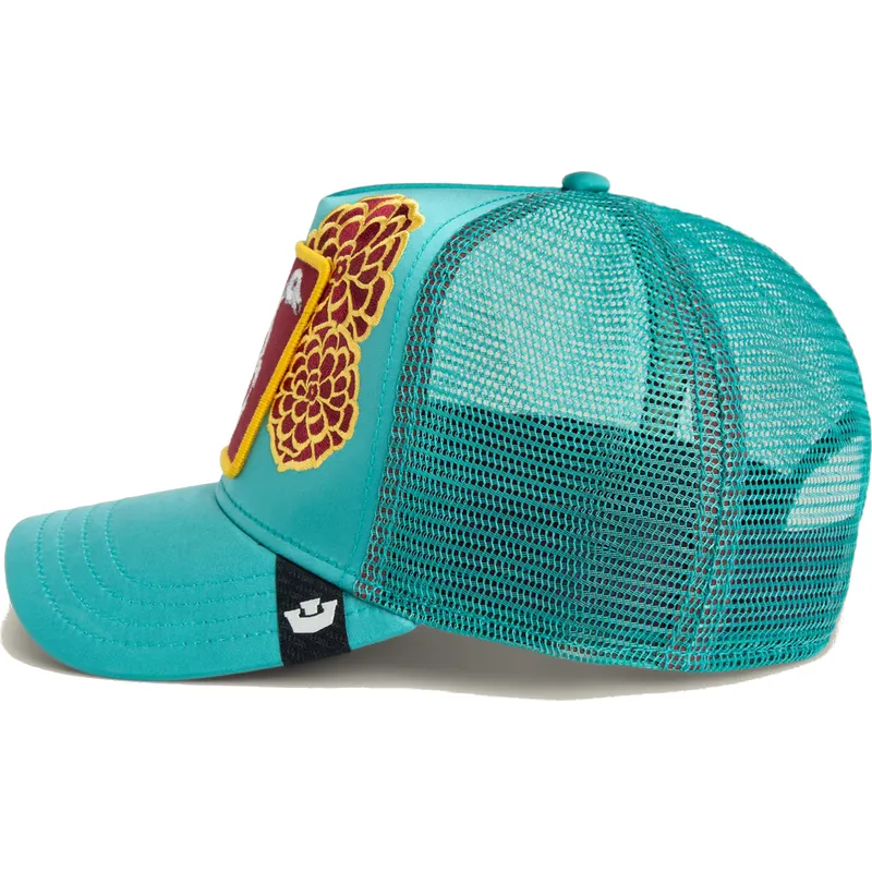 petten-gebogen-blauw-snapback-dia-pancho-dia-van-los-muertos-the-farm-van-goorin-bros