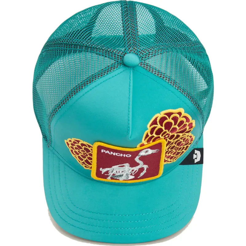 petten-gebogen-blauw-snapback-dia-pancho-dia-van-los-muertos-the-farm-van-goorin-bros
