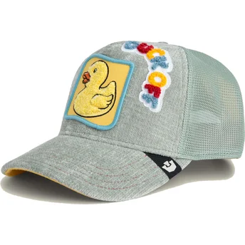 Petten gebogen grijs snapback Duck Off Ducking Autocorrect Happy Thoughts The Farm van Goorin Bros.