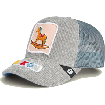 Petten gebogen grijs snapback Rock On Hobby Horse Happy...