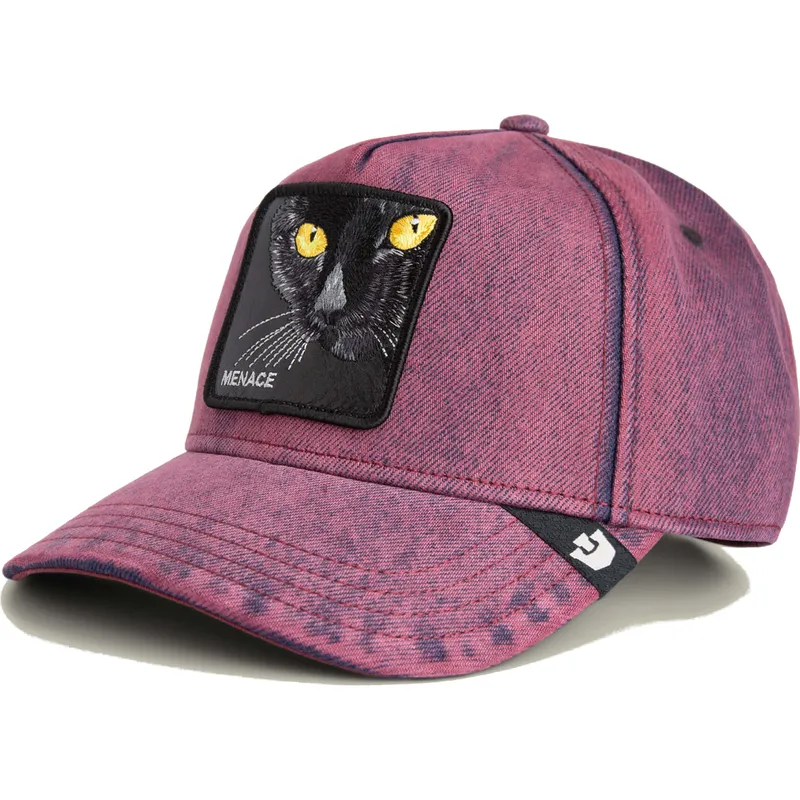 petten-gebogen-rood-snapback-denim-menace-rail-bird-the-showdown-the-farm-van-goorin-bros