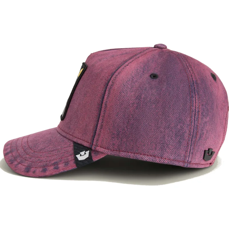 petten-gebogen-rood-snapback-denim-menace-rail-bird-the-showdown-the-farm-van-goorin-bros