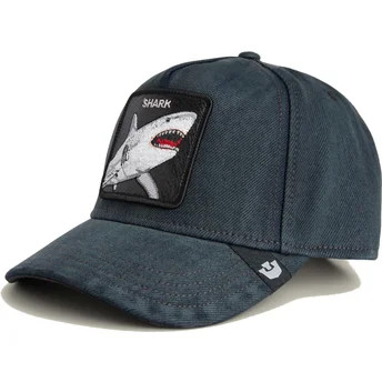 Petten gebogen zwart snapback denim Smurf The Showdown The Farm van Goorin Bros.