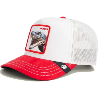 Petten gebogen wit snapback Vicious Suede Snake Suede...