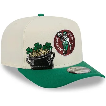 Petten gebogen groen snapback 9FIFTY A Frame Precurved Hardwood Classics van Boston Celtics NBA van New Era