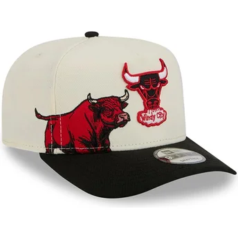 Petten gebogen zwart snapback 9FIFTY A Frame Precurved Hardwood Classics van Chicago Bulls NBA van New Era
