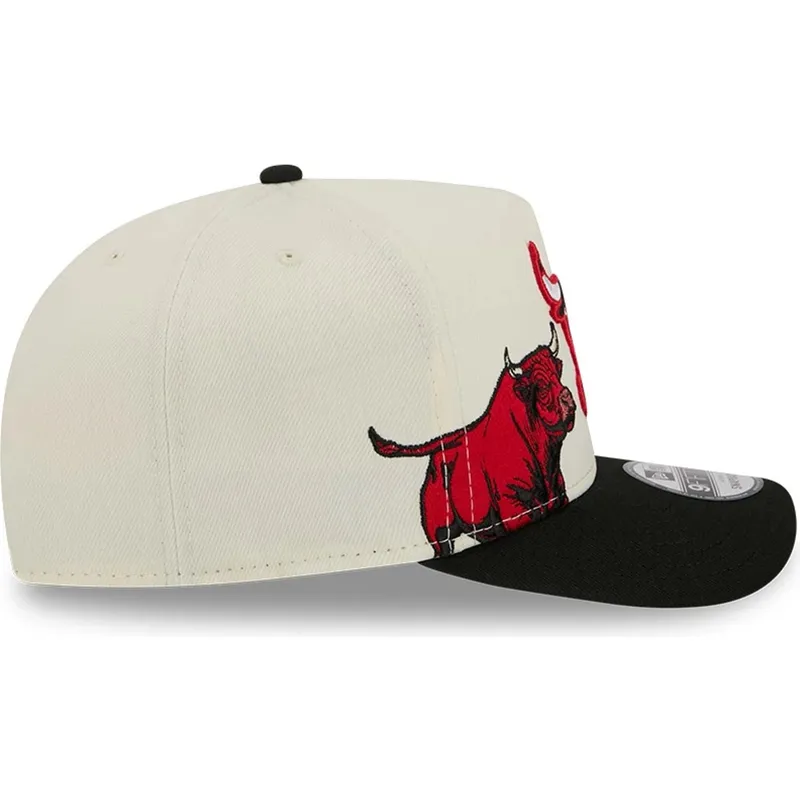 petten-gebogen-zwart-snapback-9fifty-a-frame-precurved-hardwood-classics-van-chicago-bulls-nba-van-new-era