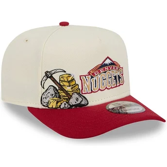 Petten gebogen rood snapback 9FIFTY A Frame Precurved Hardwood Classics van Denver Nuggets NBA van New Era