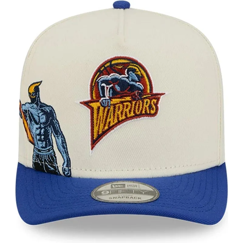 petten-gebogen-blauw-snapback-9fifty-a-frame-precurved-hardwood-classics-van-golden-state-warriors-nba-van-new-era