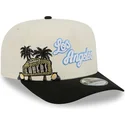 petten-gebogen-zwart-snapback-9fifty-a-frame-precurved-hardwood-classics-van-los-angeles-lakers-nba-van-new-era