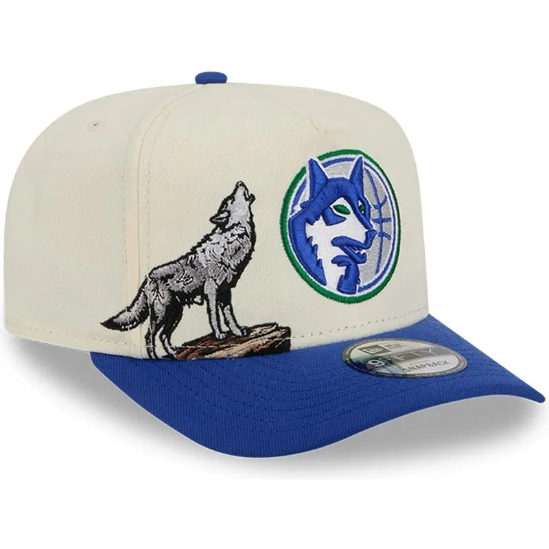 petten-gebogen-blauw-snapback-9fifty-a-frame-precurved-hardwood-classics-van-minnesota-timberwolves-nba-van-new-era