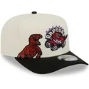 petten-gebogen-zwart-snapback-9fifty-a-frame-precurved-hardwood-classics-van-toronto-raptors-nba-van-new-era