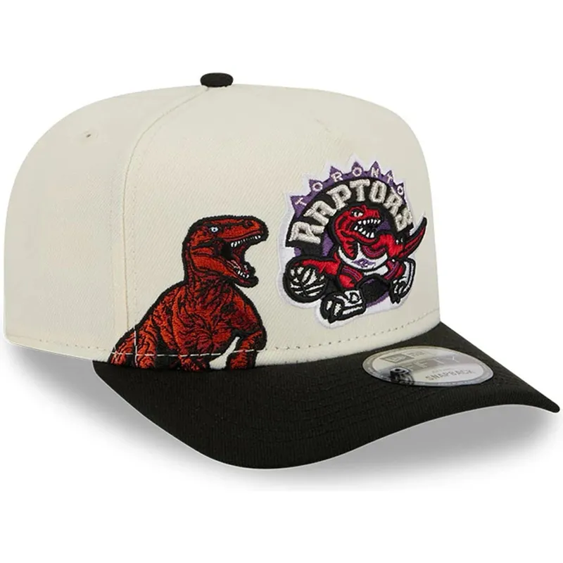 petten-gebogen-zwart-snapback-9fifty-a-frame-precurved-hardwood-classics-van-toronto-raptors-nba-van-new-era