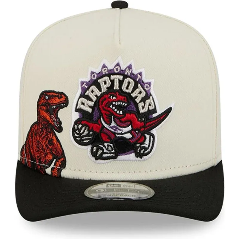 petten-gebogen-zwart-snapback-9fifty-a-frame-precurved-hardwood-classics-van-toronto-raptors-nba-van-new-era