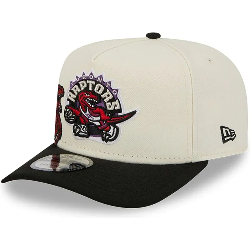 petten-gebogen-zwart-snapback-9fifty-a-frame-precurved-hardwood-classics-van-toronto-raptors-nba-van-new-era