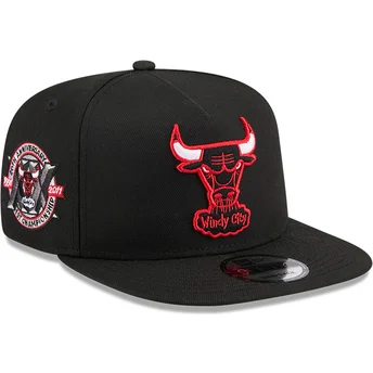 Petten plat zwart snapback 9FIFTY A Frame Hardwood Classics van Chicago Bulls NBA van New Era