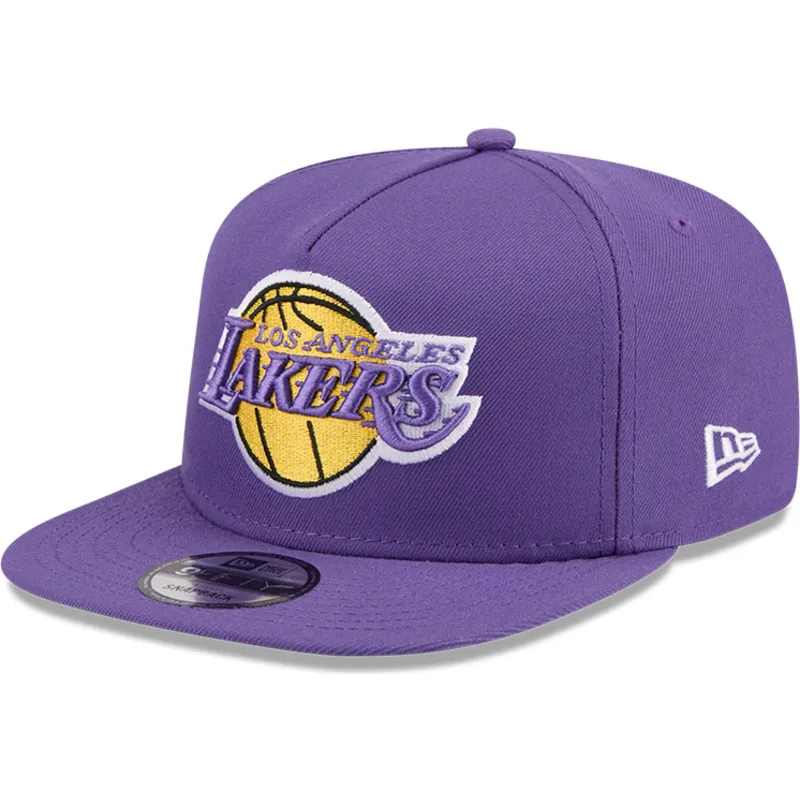 petten-plat-paars-snapback-9fifty-a-frame-hardwood-classics-van-los-angeles-lakers-nba-van-new-era