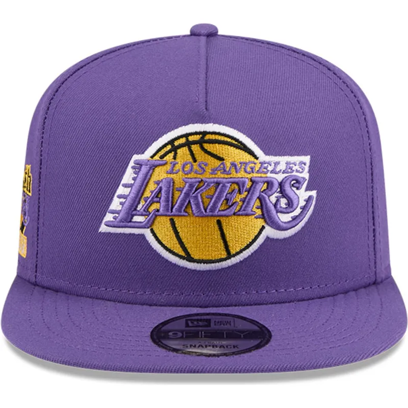 petten-plat-paars-snapback-9fifty-a-frame-hardwood-classics-van-los-angeles-lakers-nba-van-new-era