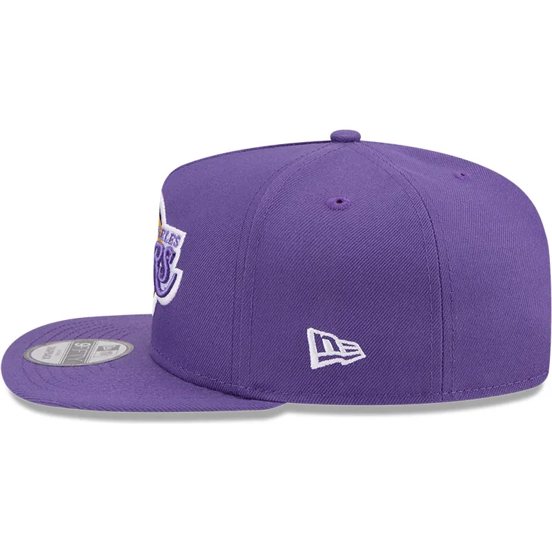 petten-plat-paars-snapback-9fifty-a-frame-hardwood-classics-van-los-angeles-lakers-nba-van-new-era