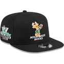 petten-plat-zwart-snapback-9fifty-a-frame-hardwood-classics-van-milwaukee-bucks-nba-van-new-era