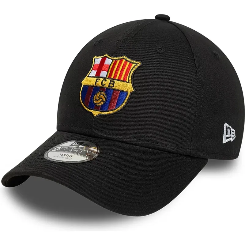 petten-gebogen-zwart-snapback-voor-kinderen-9forty-ajustable-van-fc-barcelona-laliga-van-new-era