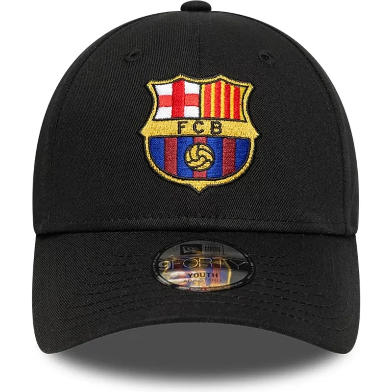 petten-gebogen-zwart-snapback-voor-kinderen-9forty-ajustable-van-fc-barcelona-laliga-van-new-era