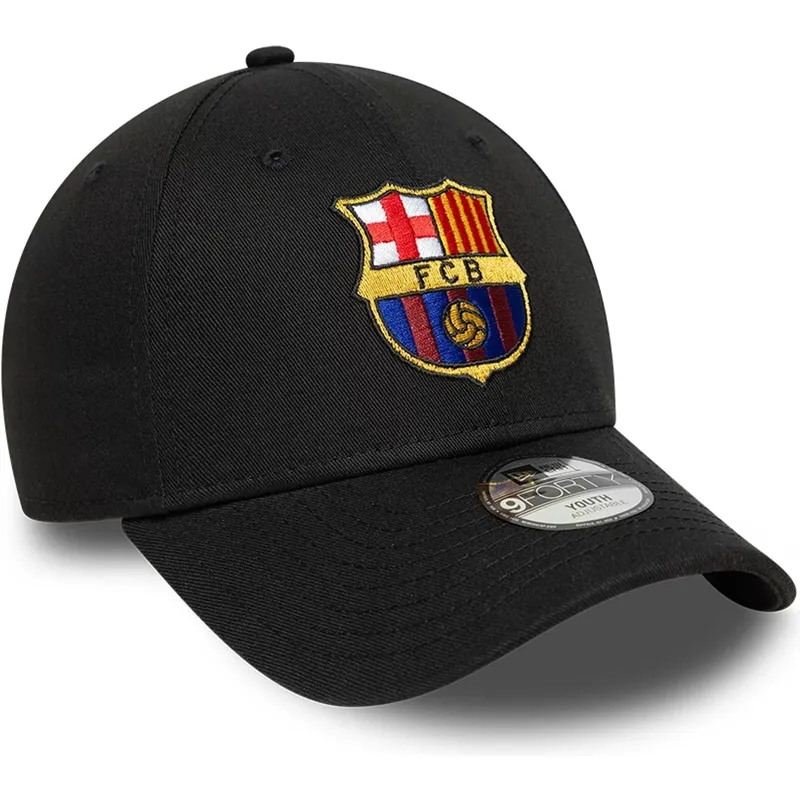 petten-gebogen-zwart-snapback-voor-kinderen-9forty-ajustable-van-fc-barcelona-laliga-van-new-era