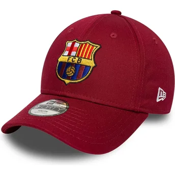 Petten gebogen rood snapback voor kinderen 9FORTY ajustable van FC Barcelona LALIGA van New Era