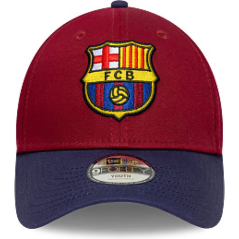 petten-gebogen-meerkleurig-snapback-voor-kinderen-9forty-ajustable-van-fc-barcelona-laliga-van-new-era