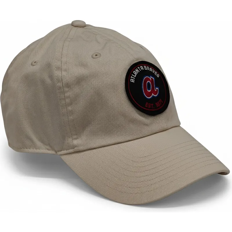 petten-gebogen-beige-verstelbaar-club-unstructured-organic-cotton-van-atlanta-braves-mlb-van-nike