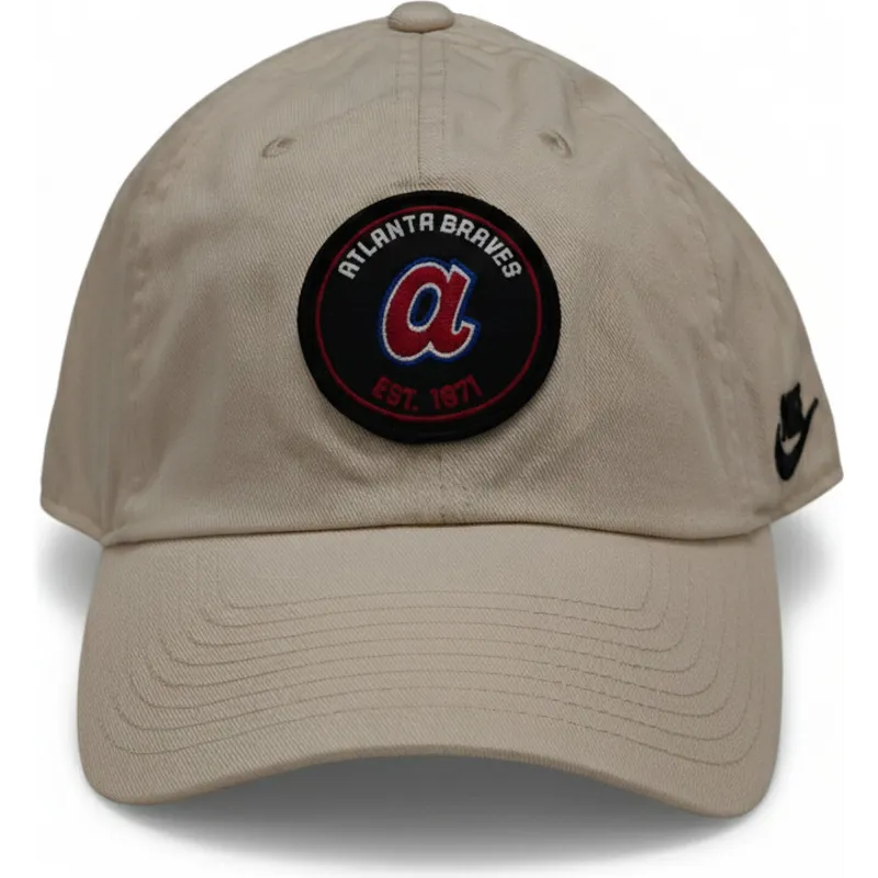 petten-gebogen-beige-verstelbaar-club-unstructured-organic-cotton-van-atlanta-braves-mlb-van-nike