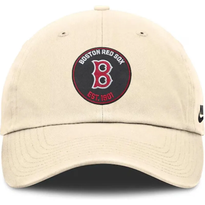 petten-gebogen-beige-verstelbaar-club-unstructured-organic-cotton-van-boston-red-sox-mlb-van-nike