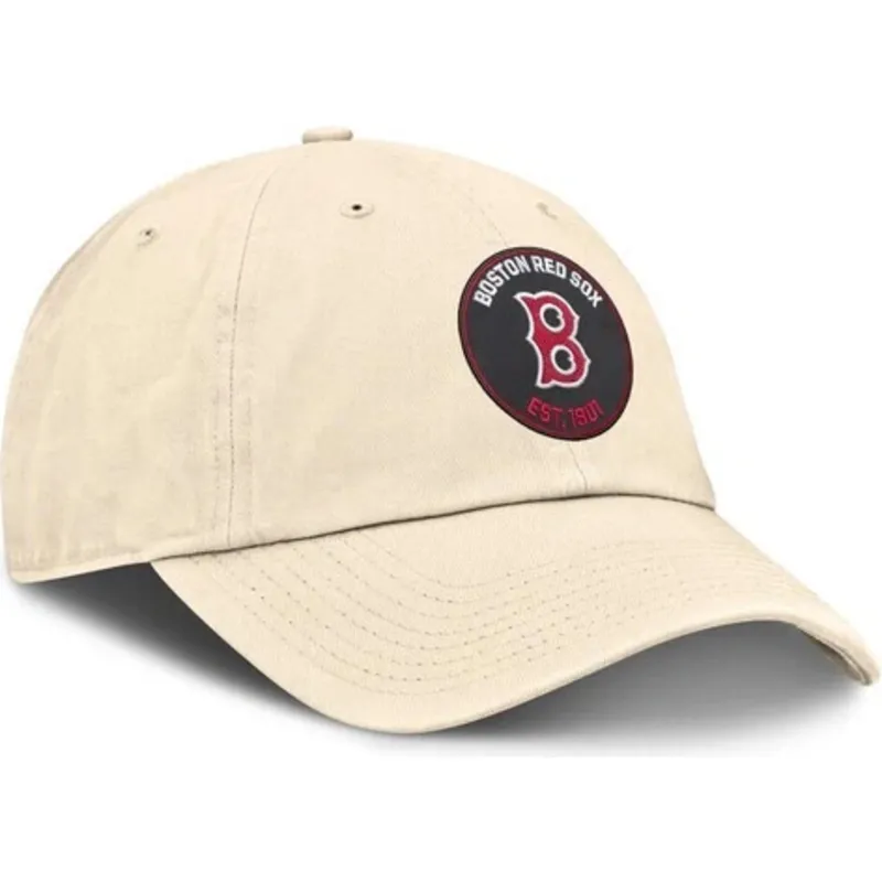petten-gebogen-beige-verstelbaar-club-unstructured-organic-cotton-van-boston-red-sox-mlb-van-nike