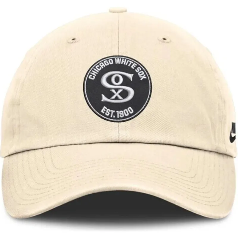 petten-gebogen-beige-verstelbaar-club-unstructured-organic-cotton-van-chicago-white-sox-mlb-van-nike