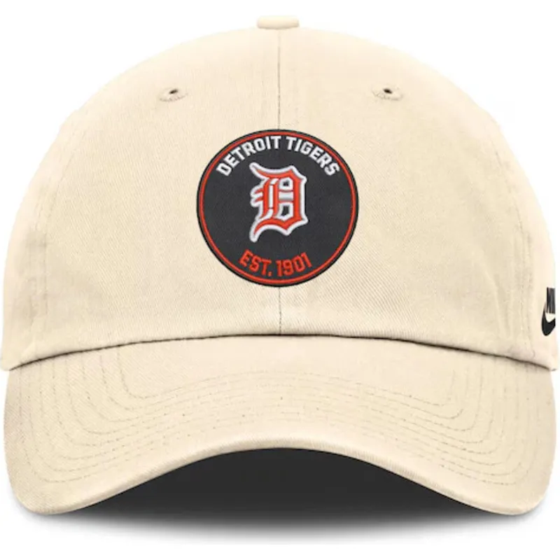 petten-gebogen-beige-verstelbaar-club-unstructured-organic-cotton-van-detroit-tigers-mlb-van-nike