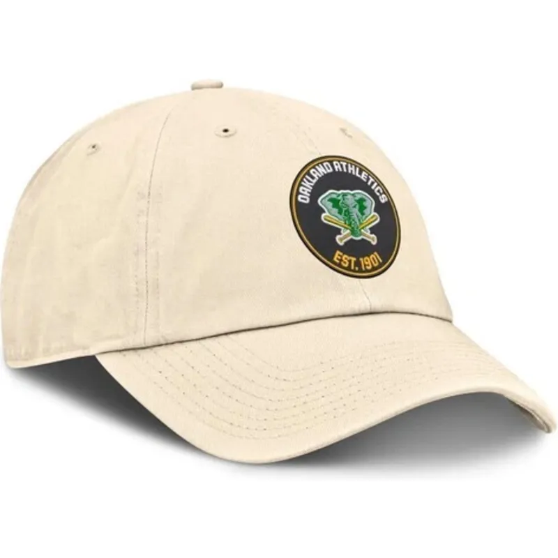 petten-gebogen-beige-verstelbaar-club-unstructured-organic-cotton-van-oakland-athletics-mlb-van-nike