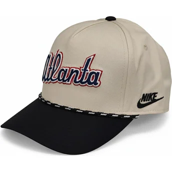 Petten gebogen beige snapback Rise Structured van Atlanta Braves MLB van Nike