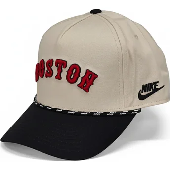Petten gebogen beige snapback Rise Structured van Boston Red Sox MLB van Nike