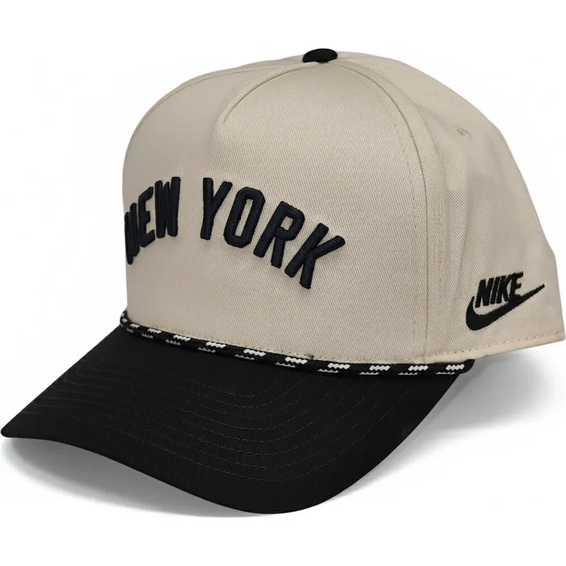 petten-gebogen-beige-snapback-rise-structured-van-new-york-yankees-mlb-van-nike