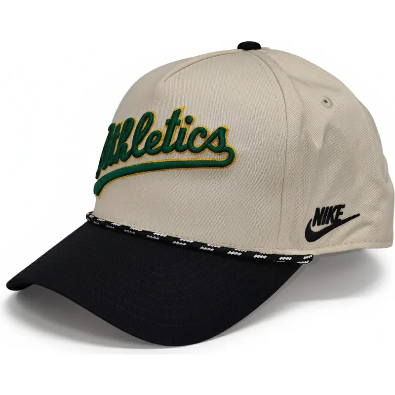 petten-gebogen-beige-snapback-rise-structured-van-oakland-athletics-mlb-van-nike