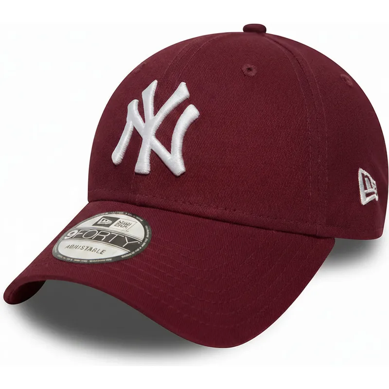 petten-gebogen-rood-verstelbaar-cardenal-9forty-essential-van-new-york-yankees-mlb-van-new-era
