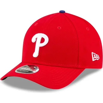 Petten gebogen rood snapback 9FORTY M-Crown Player Replica van Philadelphia Phillies MLB van New Era