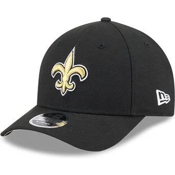 Petten gebogen zwart snapback 9FORTY M-Crown Team van New Orleans Saints NFL van New Era