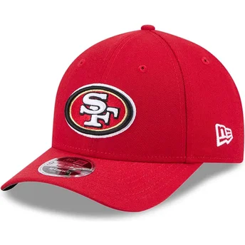 Petten gebogen rood snapback 9FORTY M-Crown Team van San Francisco 49ers NFL van New Era