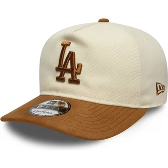 Petten gebogen bruin verstelbaar 9FIFTY A Frame Suede Visor van Los Angeles Dodgers MLB van New Era