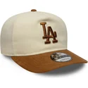 petten-gebogen-bruin-verstelbaar-9fifty-a-frame-suede-visor-van-los-angeles-dodgers-mlb-van-new-era
