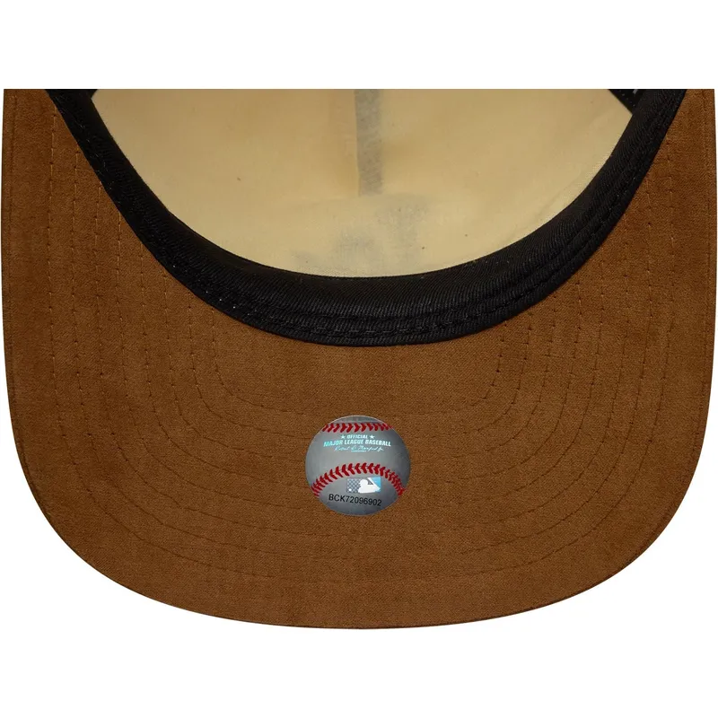petten-gebogen-bruin-verstelbaar-9fifty-a-frame-suede-visor-van-los-angeles-dodgers-mlb-van-new-era