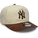 petten-gebogen-bruin-verstelbaar-9fifty-a-frame-suede-visor-van-new-york-yankees-mlb-van-new-era