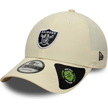 Petten gebogen beige verstelbaar 9FORTY Recycled Midi van Las Vegas Raiders NFL van New Era